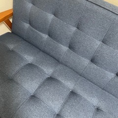 【1月6日まで】2人掛けソファ　お洒落ブルーの画像