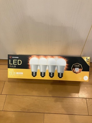 アイリスオーヤマ 60形 LED電球 電球色 E26口金 4個セット
