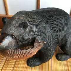 【値下げ】熊  木彫り 置物 工芸品の画像