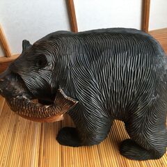 【値下げ】熊  木彫り 置物 工芸品の画像