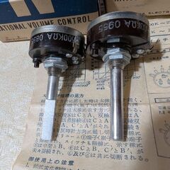 真空管ラジオアンプ用　S無し松下高級純正500KΩボリューム2個...