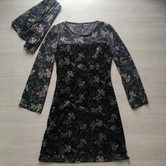 【新品◇スカーフ付き 切替ドレスワンピース】