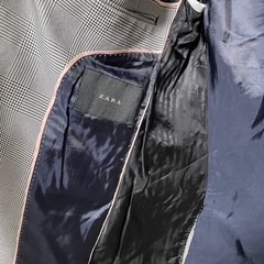 ZARA スーツ　メンズ　格子柄の画像
