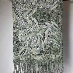 ★【美品】本場大島紬 泥染絣 無月刺繡ショール★の画像