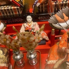 雛祭りに‼️雛人形  ひな人形 ガラスケース オルゴール、照明付き     の画像