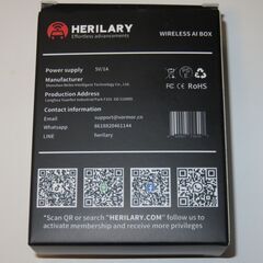 ★ Herilary C1 Carplay ai box、Android Auto ワイヤレスアダプター WIRELESS AI BOX model:C1-Sの画像
