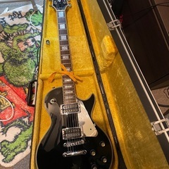 burny レスポールカスタム　ブラック　ハードケース付きの画像