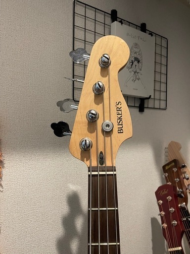 BUSKERS エレキベース ブラック　弦高調整済み