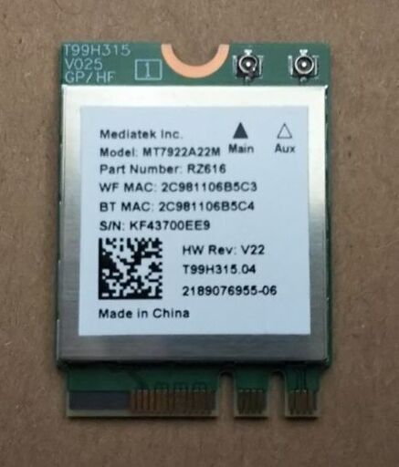 【Wifi6E】AMD M.2  802.11ax Wifi CARD