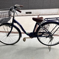 26インチ　軽快車　メタリックネイビー