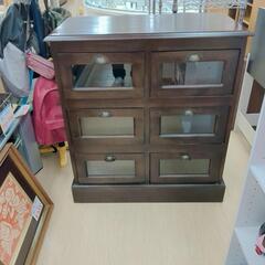 キャビネット☆木製☆引き手、貝のデザイン、アンティーク調【浜村鹿野温泉ICから3分 買取本舗 宮本リサイクル 営業時間9～19時 定休日水曜のみ←連絡できませんm(_ _)m】の画像