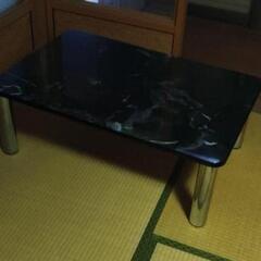 黒い大理石風?ローテーブル　センターテーブル
