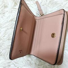 TORY BURCH トリーバーチ 二つ折り財布 小銭入れあり ピンク色 レディースの画像
