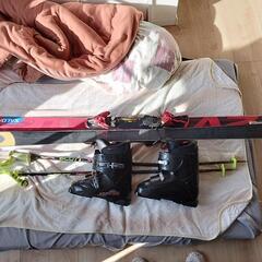 スキー板175cm　靴27cm　ストックの3点セット