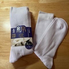 メンズ通学白色無地26〜28cm ロングソックス4足組　未使用✨の画像