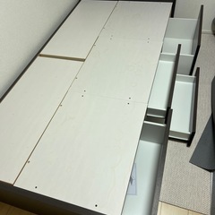 シングルベッド　フレームセット　収納付き　状態良好の画像