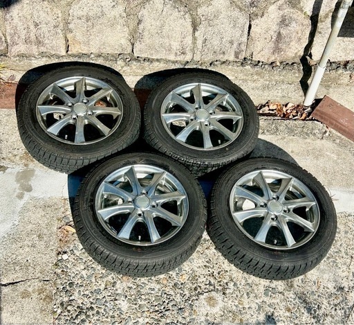 スタッドレスタイヤ+ホイールセット　ダンロップ　155/65R14