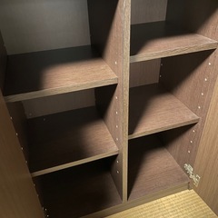 木製キャビネット 本棚　ガラス扉の画像