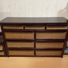 アジアン家具　テレビ台とチェストセットの画像