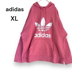 adidas アディダス パーカー オーバーサイズ XL ピンク色