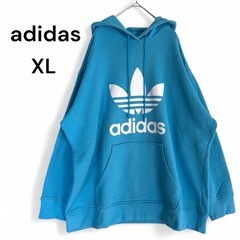 adidas アディダス パーカー オーバーサイズ XL 水色