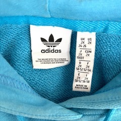 adidas アディダス パーカー オーバーサイズ XL 水色の画像