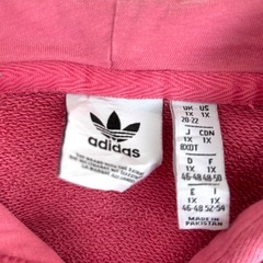 adidas アディダス パーカー オーバーサイズ XL ピンク色の画像