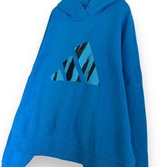 adidas アディダス パーカー 裏起毛 スウェット XL ブルーの画像