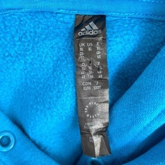 adidas アディダス パーカー 裏起毛 スウェット XL ブルーの画像