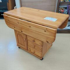 収納付きパッタリテーブル☆木製☆長さ調整可、収納箇所あり【浜村鹿...