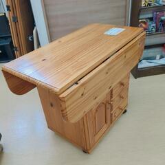 収納付きパッタリテーブル☆木製☆長さ調整可、収納箇所あり【浜村鹿野温泉ICから3分 買取本舗 宮本リサイクル 営業時間9～19時 定休日水曜のみ←連絡できませんm(_ _)m】の画像