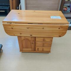 収納付きパッタリテーブル☆木製☆長さ調整可、収納箇所あり【浜村鹿野温泉ICから3分 買取本舗 宮本リサイクル 営業時間9～19時 定休日水曜のみ←連絡できませんm(_ _)m】の画像