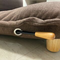 座椅子　No.701　ブラウン　リクライニング可能　足つき　【リサイクルショップどりーむ荒田店】の画像