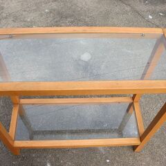 ガラス 棚 2段 ディスプレイ USED 中古の画像