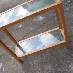 ガラス 棚 2段 ディスプレイ USED 中古の画像