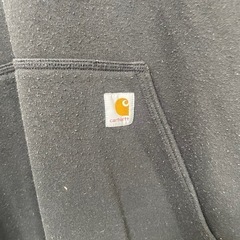 Carhartt ブラック パーカー フード付きの画像