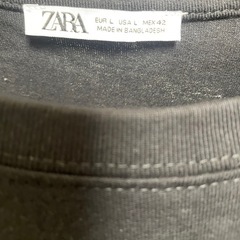 未使用品　ZARA ブラック Tシャツ Lサイズの画像