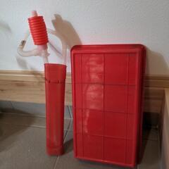 手袋、灯油ポンプ、ポンプケース、タンク受け皿の中古4点の画像