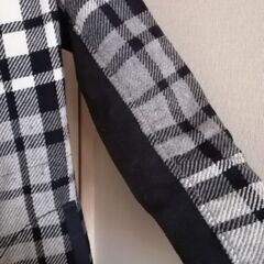 ロング丈　ダウンコート　チェック柄　Mサイズの画像