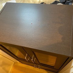 ニトリ　食器棚　ダークブラウンの画像