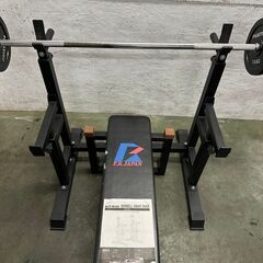 ベンチプレスセット バーベルスクワットラック トレーニングベンチ バーベルセット40kg N0563の画像