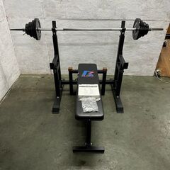 ベンチプレスセット バーベルスクワットラック トレーニングベンチ...