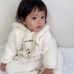 購入価格4000円　KINNE ボアわんちゃんセット　子供服　キッズ　犬　パーカー　セットアップの画像