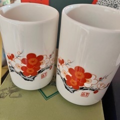 【未使用品】夫婦湯呑み　瑠璃光