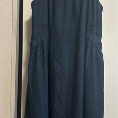 【新品・未使用】BRONXダークブルーデニムジャンパースカートLさいず