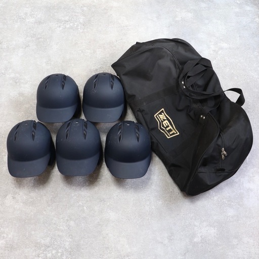 野球　軟式ヘルメット ZETT ゼット　一般 大人用 つや消し ネイビー 5個 ケース付き