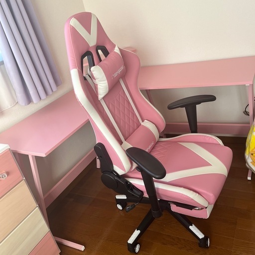 ゲーミングチェア　ピンク　ほぼ新品