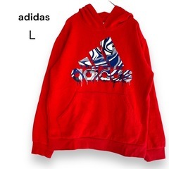 adidas アディダス パーカー 赤色 US規格品 希少品 Lサイズ