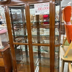 【お持ち帰り大特価】ヴィンテージ飾り棚　希少 角丸ガラス　アンティーク