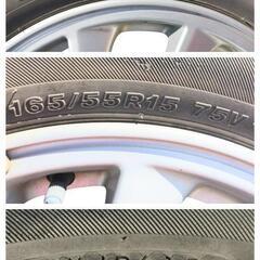 ダイハツ タントカスタム(CBA−L350S)純正15㌅アルミホイールとサマータイヤの4本セットの画像